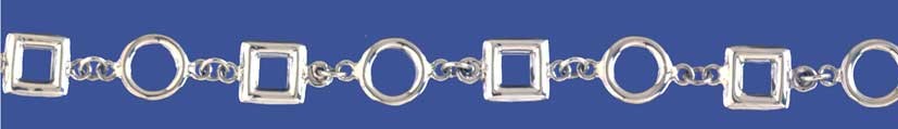 SPC LINKED 10mm CIRCLES/SQUARES BRAC.  =