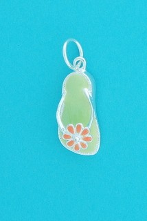SPC PAINTED FLIP-FLOP WITH FLOWER CHARM=