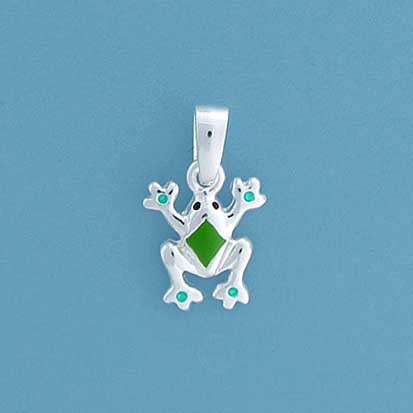 SPC GREEN ENAMEL FROG CHARM