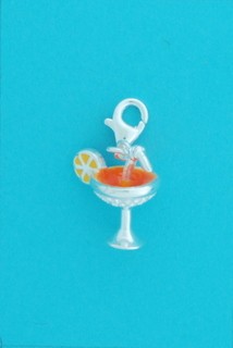 SPC ENAML/CZ MARTINI GLASS CLIP ON CHARM