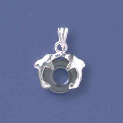 SPC 12MM DOLPHINS HOLDING STONE PENDANT-