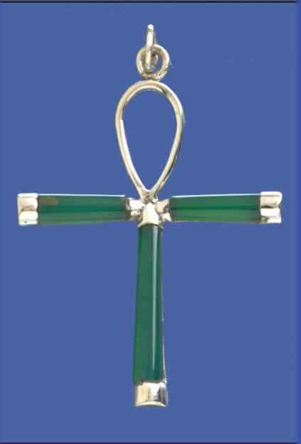 SPC GREEN AGATE ANKH PENDANT