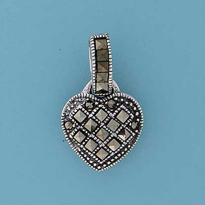 SPC 14mm MARCASITE HEART PENDANT