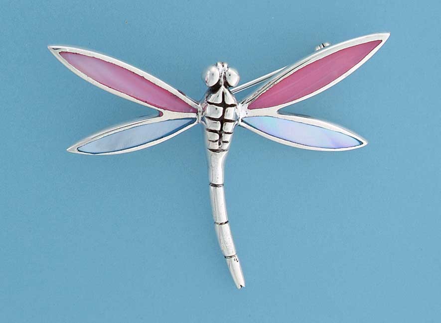 SPC 60mm INLAID M.O.P DRAGONFLY BROOCH =