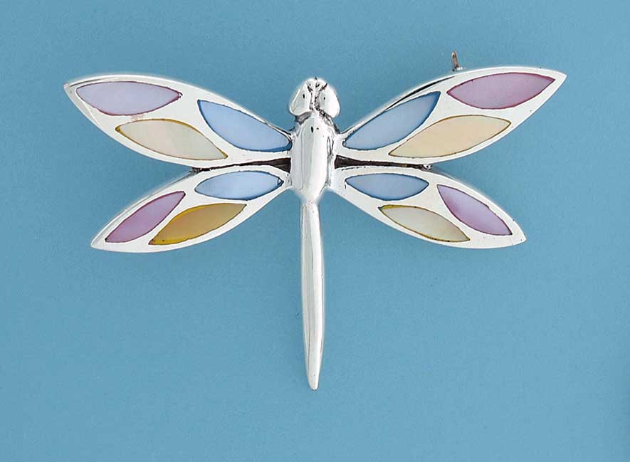 SPC 60mm INLAID M.O.P DRAGONFLY BROOCH =