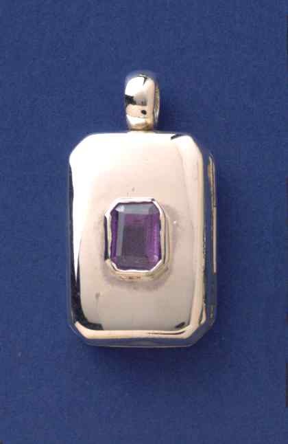 SPC RECT.AM SET 25x17mm PLAIN LOCKET