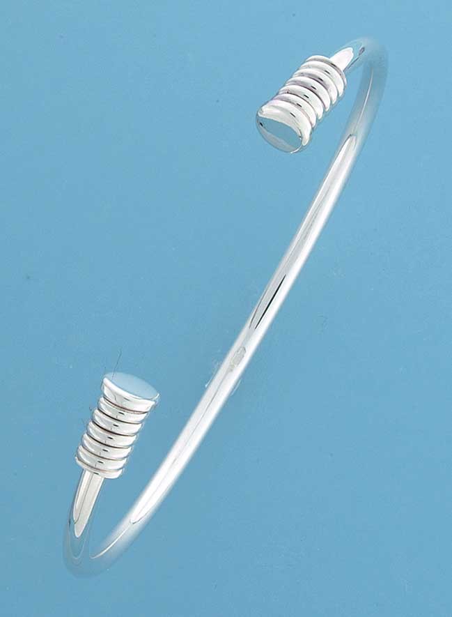 SPC 3mm COIL END LADIES TORQUE BANGLE  =