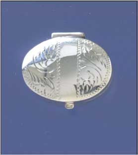 SPC 30x24mm STRIPE ENG OVAL PILLBOX