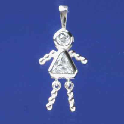 SPC CZ GIRL BEAD DOLLY PENDANT         =
