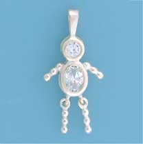 SPC CZ BOY BEAD DOLLY PENDANT          =