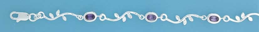 SPC OVAL MAUVESTONE BENT BAR/LEAVE BRAC=
