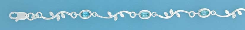 SPC OVAL BLUE STONE BENT BAR/LEAVE BRAC=