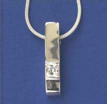 SPC SQ.CZ SET RECT.SLIDER PENDANT