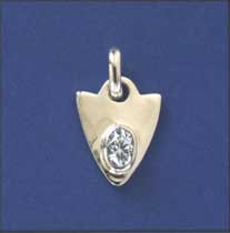 SPC OVAL CZ SET SHIELD PENDANT