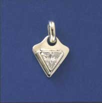 SPC TRIANGULAR CZ FANCY SHIELD PENDANT