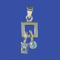 SPC CUTOUT SQUARE PEND.WITH BLUE DROPS