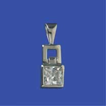 SPC SQ.6mm CZ HINGED PENDANT