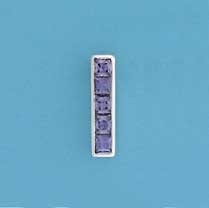 SPC RECT.CHANNEL SET PURPLE CZ PENDANT =