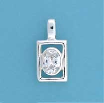 SPC OPEN SQ. OVAL CZ PENDANT