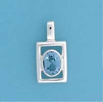 SPC OPEN SQ.OVAL SYN.TOPAZ PENDANT