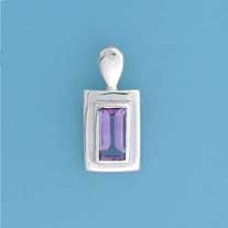 SPC 9x6mm PLAIN RUBSET AMETHYST PENDANT=