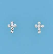 SPC 8mm CRYSTAL SET CROSS STUDSE-WHITE