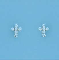 SPC 8mm CRYSTAL SET CROSS STUDS-BLUE