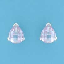 SPC CURVED TEARDROP LAVENDER CZ STUDS  =
