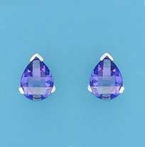 SPC CURVED TEARDROP VIOLET CZ STUDS    =