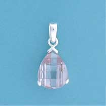 SPC CURVED TEARDROP LAVENDER CZ PENDANT=