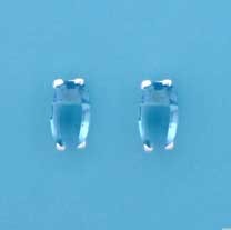 SPC CURVED OVAL BLUE FACETED STUDS