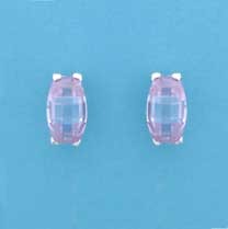 SPC CURVED OVAL LAVENDER FACETED STUDS