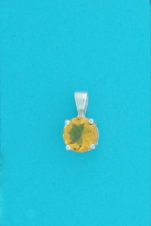 SPC 8mm CLAW SET ROUND PENDANT-YELLOW  =