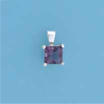 SPC 6mm CLAW SET SQUARE PENDANT-PURPLE =
