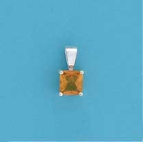 SPC 6mm CLAW SET SQUARE PENDANT-YELLOW =