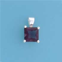 SPC 8mm CLAW SET SQUARE PENDANT-PURPLE =
