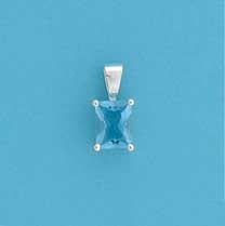 SPC 8x6mm CLAW SET RECT.PENDANT-BLUE   =
