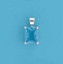 SPC 10x8mm CLAW SET RECT.PENDANT-BLUE  =