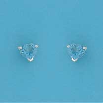 SPC 6mm CLAW SET HEART STUD-BLUE       =