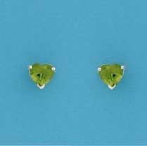 SPC 6mm CLAW SET HEART STUD-GREEN      =