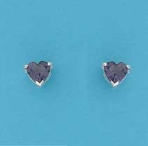 SPC 6mm CLAW SET HEART STUD-PURPLE     =