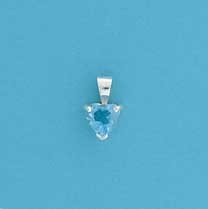 SPC 6mm CLAW SET HEART.PENDANT-BLUE    =