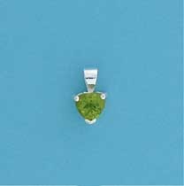 SPC 6mm CLAW SET HEART.PENDANT-GREEN   =