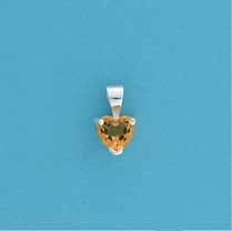 SPC 6mm CLAW SET HEART.PENDANT-YELLOW  =