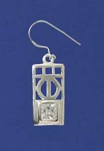 SPC SQ.CZ R.M.STYLE CUTOUT DROP EARRING=