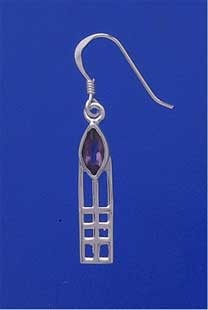 SPC RM PURPLE STONE DROP EARRINGS      =