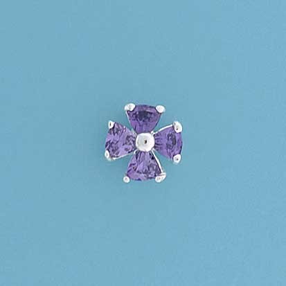 SPC PURPLE CZ 9mm MALTESE CROSS STUDS  =