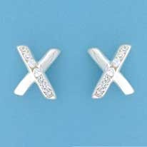 SPC CHANNEL SET CZ CROSS STUDS