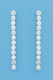 SPC RUBSET CZ TENNIS LINK STYLE DROPS