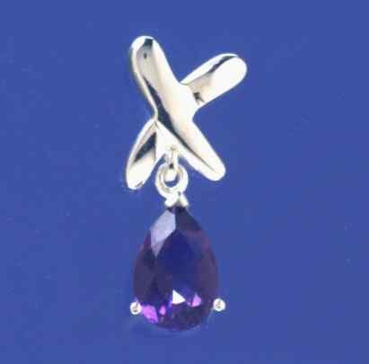 SPC KISS X STUD/12mm PURPLE CZ TEARDROP